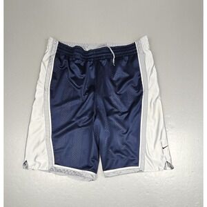 Vintage Nike Basketball Shorts Mens XL Dazzle Reversible Shiny Blue/White Rare‎